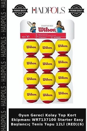 Oyun Gereci Kolay Top Kort Ekipmanı WRT137100 Starter Easy Başlancıç Tenis Topu 12Lİ (RED)(6)