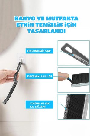 Tasarım Evi 6 Parça Dip Köşe Temizlik Fırça Seti - Derz Fırçası, Gider Cımbızı, Çok Amaçlı - Ince Fırça