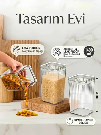 Şeffaf Akrilik Hava Geçirmez Bakliyat Kutusu - Sızdırmaz Akıllı Kapaklı Saklama Kabı