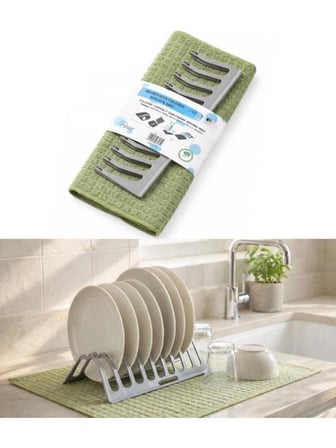 Ultra Emici Standlı Mikrofiber Bulaşık Kurutma Matı 40x50cm Tabaklık Altlığı (KARIŞIK)