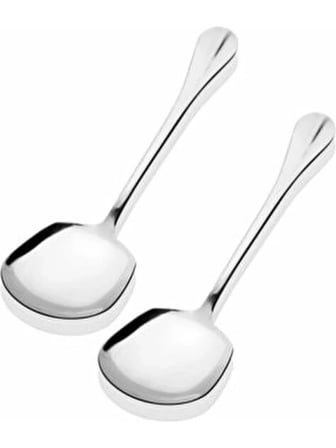 2 Adet Çelik Servis Kaşığı Yemek Salata Sunum Kaşığı
