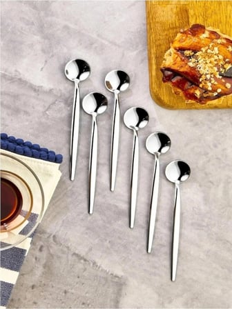 6'lı Lüx Yuvarlak Çay Kaşığı - Kaşık 13 cm
