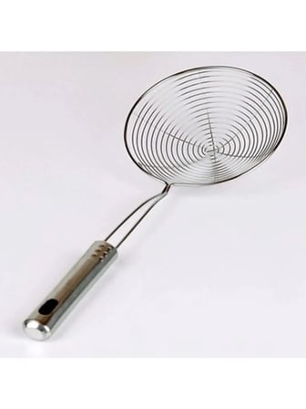 Paslanmaz Çelik Patates Kabak Sebze Kızartma Kevgiri, Metal Saplı Kevgir 14-16CM Çapında,kepçe