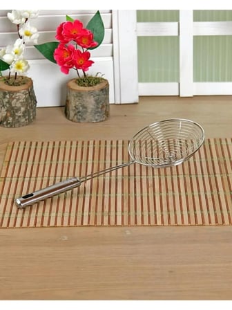 Paslanmaz Çelik Patates Kabak Sebze Kızartma Kevgiri, Metal Saplı Kevgir 14-16CM Çapında,kepçe