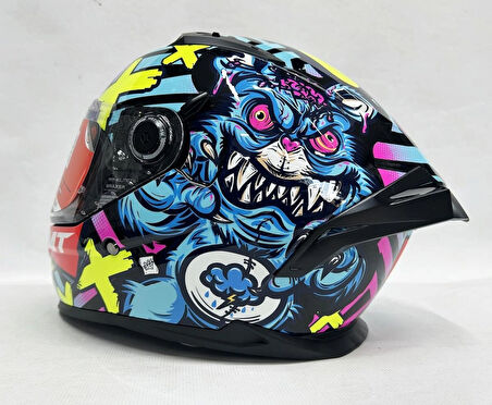 MT Braker Sv Crazy Teddy B7 Parlak Renk- Şefaf Vizörlü- Iç Güneş Vizörlü - S