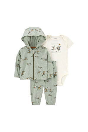 Carter's Layette Erkek Bebek 3'lü Hırkalı Set Çok Renkli