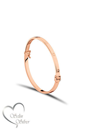 CARTİER KELEPÇE BİLEKLİK ROSE GOLD 925 AYAR GÜMÜŞ BİLEKLİK