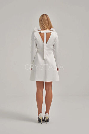 Çiçek Detaylı Kısa Elbise