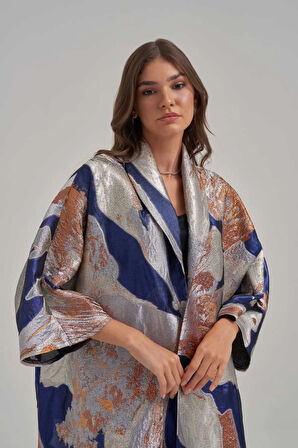 Özel Motif Jakar Kumaş Etek Ucu Pilise Detaylı Abaya