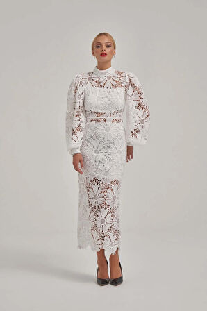 Işıltılı Dantel Kumaş Elbise