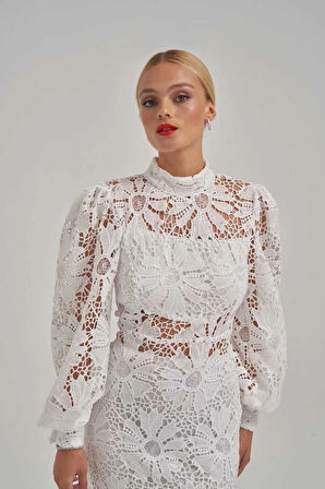 Işıltılı Dantel Kumaş Elbise