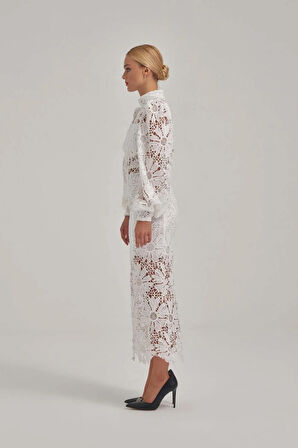 Işıltılı Dantel Kumaş Elbise