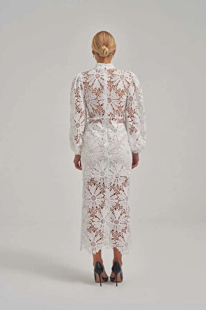 Işıltılı Dantel Kumaş Elbise