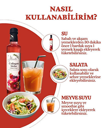 Collagen (Kolajen) Sirke Doğal Fermantasyon 500 ml - Katkısız İçilebilir x2 Adet