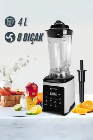 Dijital Bar Blender Pro XL 4L (8 Bıçak) Gri