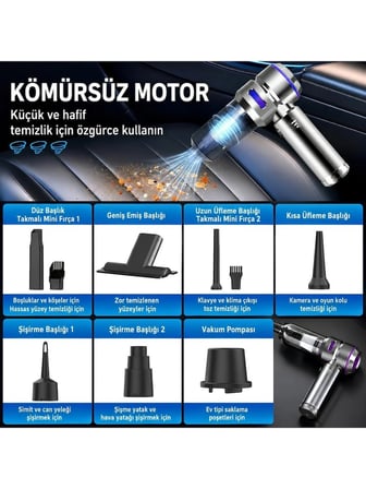 CASTU CS59 Plus Max 20000 Pa 100W Şarjlı Süpürge