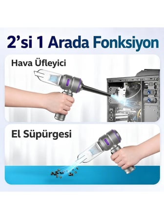 CASTU CS59 Plus Max 20000 Pa 100W Şarjlı Süpürge