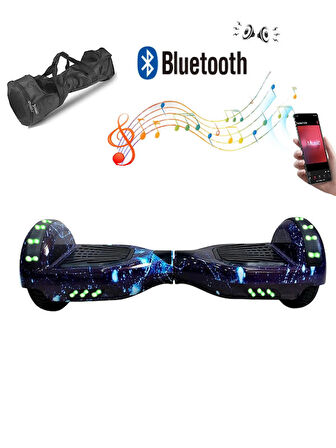 CityMate Elektrikli Kaykay Full Ledli Hoverboard Desen-12 Bluetooth Hoparlörlü 6.5 Inch Desenli Çanta Hediye