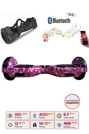Elektrikli Kaykay Hoverboard Bluetooth Hoparlörlü 6.5 Inch Grafiti Desenli Çanta Hediye D13