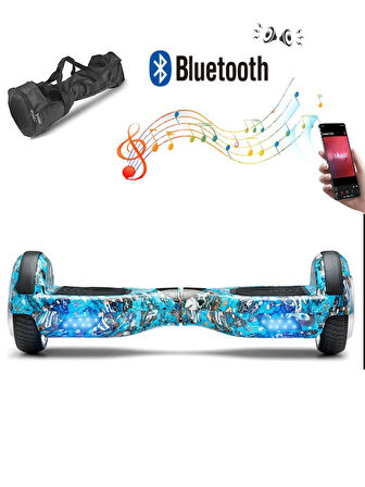 CityMate Elektrikli Kaykay Full Ledli Hoverboard D-20 Bluetooth Hoparlörlü 6.5 Inch Desenli Çanta Hediye