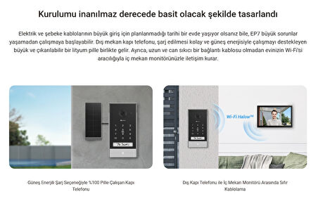 EZVIZ CS-EP7 WIFI ÇİFT YÖNLÜ KONUŞMA DOKUNMATİK KAPI GÖRÜNTÜLEYİCİSİ 