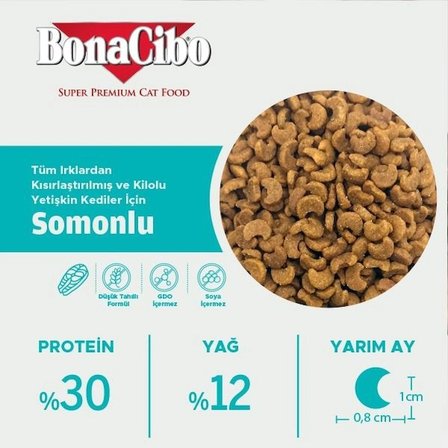 BonaCibo Adult Cat Sterilised Somonlu Kısırlaştırılmış Kediler için Somonlu Yetişkin Kedi Maması 5 Kg