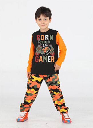 Gamer Erkek Çocuk Kamuflaj Pantolon + T-shirt Takım