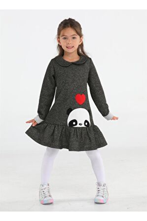 Panda Gold Simli Kız Elbise