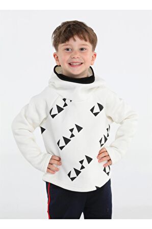 Ninja Casa Baskılı Ekru Unisex Sweatshirt