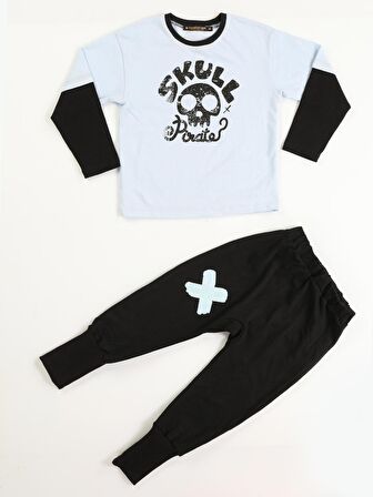 Skull Pirate Oversize T-shirt + Baggy Pantolon Takım