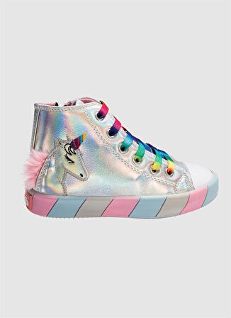 Unicorn Hologram Yandan Dikişli Ortopedik Kız Sneakers