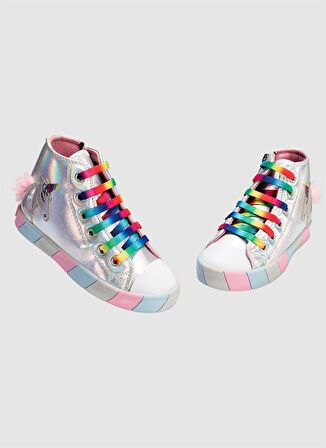 Unicorn Hologram Yandan Dikişli Ortopedik Kız Sneakers