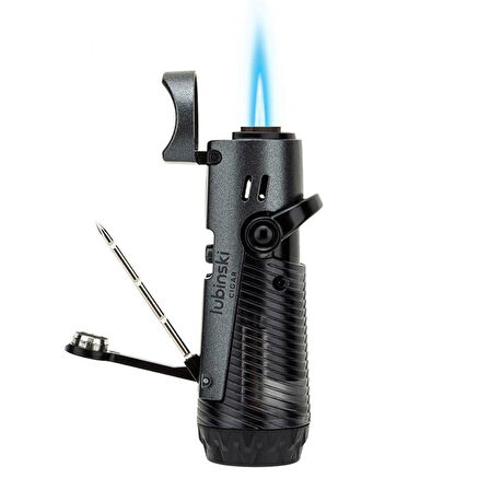 Lubinski Metal Gri Puro Seti (1 Torch Çakmak, 60 Ring V-Cut Puro Kesici) (8084AT)
