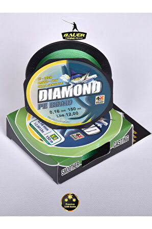BAUER DIAMOND Pe Braid 4x 150 Metre Ip Misina Süper Kaliteli