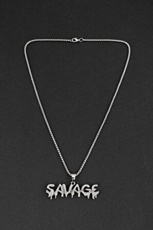 Savage Iced Out Çelik Kolye CS1164GM