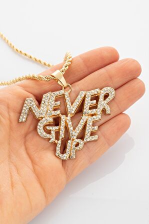 Iced Out Never Give Up Kolye CS1196AL