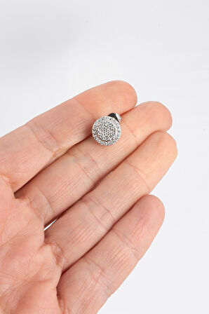 10mm Circle Cut Diamond Küpe