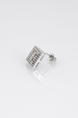 10mm Square Cut Diamond Küpe