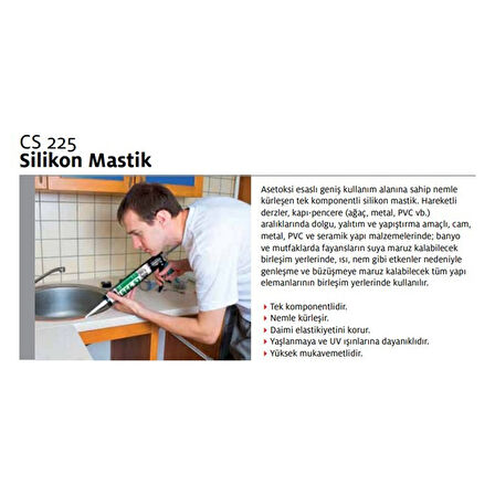 Ceresit Cs 225 Silikon Mastik Şeffaf 280 gr 25'li Koli