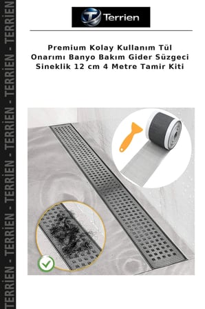 Premium Kolay Kullanım Tül Onarımı Banyo Bakım Gider Süzgeci Sineklik 12 cm 4 Metre Tamir Kiti