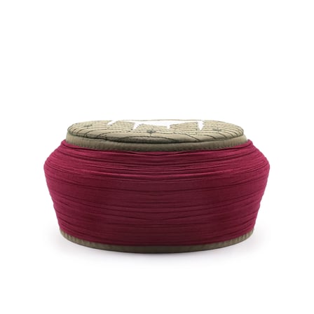 Cami Sarığı – Bordo Kumaş – Yeşil Takke – Yuvarlak Sarım – Cami Nakışlı – 7 Metre