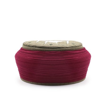 Cami Sarığı – Bordo Kumaş – Yeşil Takke – Yuvarlak Sarım – Cami Nakışlı – 7 Metre