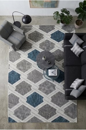 Kaymaz Tabanlı Halı Kesme Yolluk Salon Koridor Mutfak Yatak Odası Halısı Daire 3011 Mavi̇