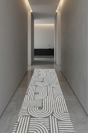 Kaymaz Tabanlı Halı Kesme Yolluk Salon Koridor Mutfak Yatak Odası Halısı Daire 3012 Gri