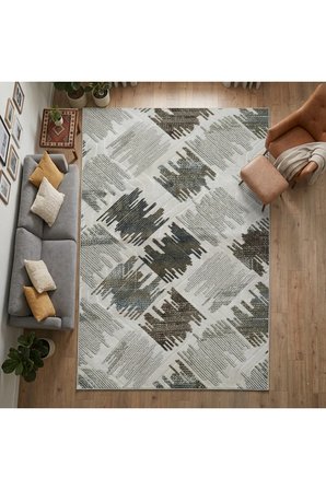 Kaymaz Tabanlı Halı Kesme Yolluk Salon Koridor Mutfak Yatak Odası Halısı 3020 Gri̇