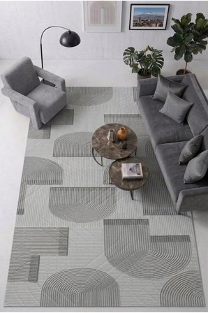 Kaymaz Tabanlı Halı Kesme Yolluk Salon Koridor Mutfak Yatak Odası Halısı Daire 3021 Gri