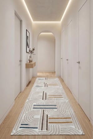 Kaymaz Tabanlı Halı Kesme Yolluk Salon Koridor Mutfak Yatak Odası Halısı 6012 Multi̇