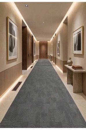 Kaymaz Tabanlı Halı Kesme Yolluk Salon Koridor Mutfak Yatak Odası Halısı 6017 Antrasi̇T