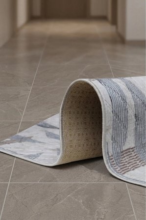 kaymaz tabanlı halı kesme yolluk salon koridor mutfak yatak odası halısı 6022 bej