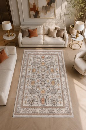 Dekoratif Halı Kaymaz Taban Leke Tutmaz Yıkanabilir Kilim Özel Ölçü Salon Halısı 3008